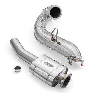 RM Motors Downpipe-Set Audi A6 S6 / Avant / Sportback / Avant Quattro 3.0 TDI, Utan katalysator, Med Ljuddämpare, Utan Set Ljuddämpare Och Värmesköld